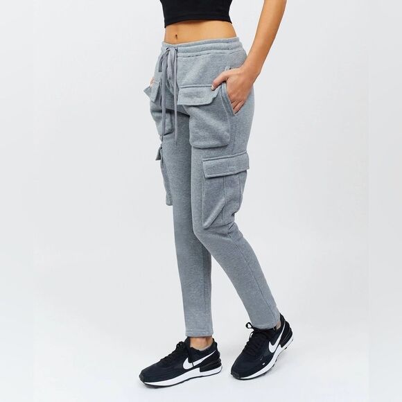 Reason Baxter Multi Pocket Cargo Sweatpants In Grey - Picture 4 of 5
